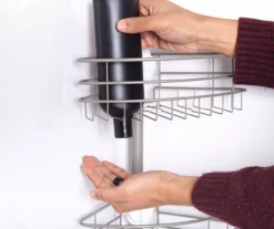 Brushed Nickel 4-Way Adjustable Corner Pole Caddy -Cheap Home Store 810504133 9