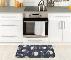 Real Living Charcoal & White Coffee Cups & Mugs Soft Step Kitchen Mat -Cheap Home Store 810505406 2