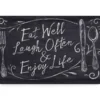 Real Living "Eat Well" Black & White Chalk Print Soft Step Kitchen Mat -Cheap Home Store 810514470 1