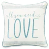 "All You Need Is Love" Teal Throw Pillow -Cheap Home Store 810514615