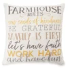 "Farmhouse Rules" White, Gray & Yellow Throw Pillow -Cheap Home Store 810514887