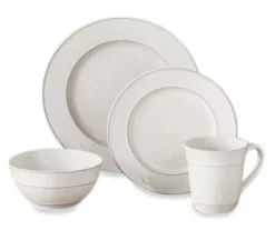Cream Reactive 16-Piece Dinnerware Set