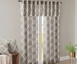 Sereno Fretwork Gray Light-Filtering Grommet Curtain Panel, (84") -Cheap Home Store 810517992 810517993 810517994 10 1