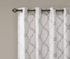 Sereno Fretwork Ivory Light-Filtering Grommet Curtain Panel, (63") -Cheap Home Store 810517995 810517996 810517998 3 2