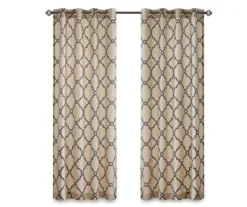 Sereno Fretwork Khaki Light-Filtering Grommet Curtain Panel, (95") -Cheap Home Store 810518000 810518001 810518002 11