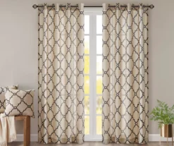 Sereno Fretwork Light-Filtering Grommet Curtain Panel -Cheap Home Store 810518000 810518001 810518002 12