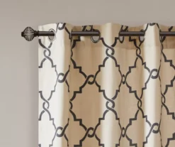Sereno Fretwork Khaki Light-Filtering Grommet Curtain Panel, (84") 17 Sereno Fretwork Khaki Light-Filtering Grommet Curtain Panel, (84") -Cheap Home Store 810518000 810518001 810518002 3 1