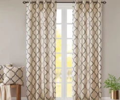 Sereno Fretwork Khaki Light-Filtering Grommet Curtain Panel, (95") -Cheap Home Store 810518000 810518001 810518002 7