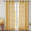 Sereno Fretwork Yellow Light-Filtering Grommet Curtain Panel, (84") -Cheap Home Store 810518008 810518009 810518010