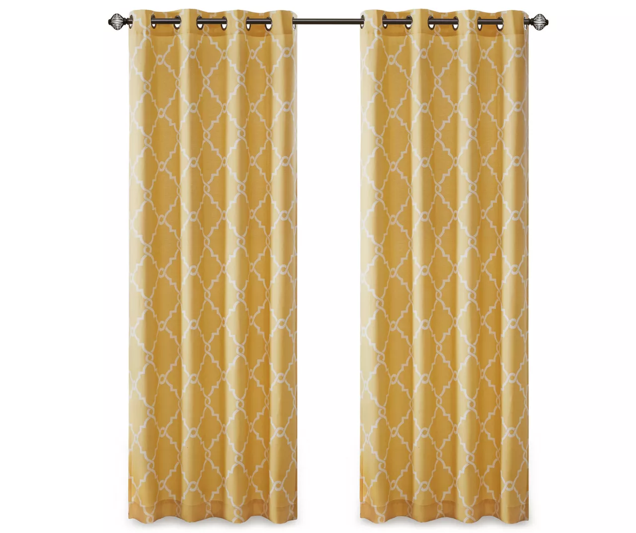 Sereno Fretwork Yellow Light-Filtering Grommet Curtain Panel, (63") 14 Sereno Fretwork Yellow Light-Filtering Grommet Curtain Panel, (63") - Image 12