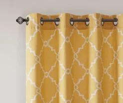 Sereno Fretwork Yellow Light-Filtering Grommet Curtain Panel, (84") -Cheap Home Store 810518008 810518009 810518010 3
