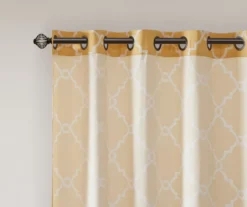 Sereno Fretwork Yellow Light-Filtering Grommet Curtain Panel, (95") -Cheap Home Store 810518008 810518009 810518010 4 1