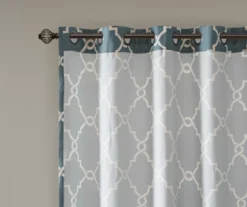 Sereno Fretwork Blue Light-Filtering Grommet Curtain Panel, (63") -Cheap Home Store 810518012 810517719 810517720 4 2