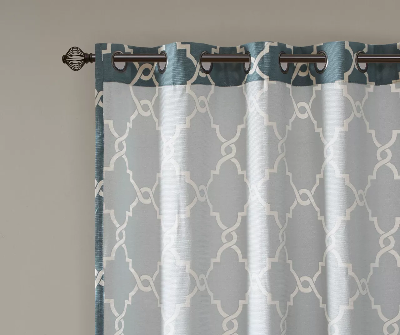 Sereno Fretwork Blue Light-Filtering Grommet Curtain Panel, (95") 7 Sereno Fretwork Blue Light-Filtering Grommet Curtain Panel, (95") - Image 5