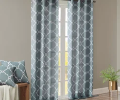 Sereno Fretwork Blue Light-Filtering Grommet Curtain Panel, (95") 22 Sereno Fretwork Blue Light-Filtering Grommet Curtain Panel, (95") -Cheap Home Store 810518012 810517719 810517720 8