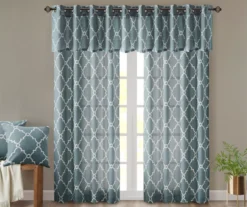 Sereno Fretwork Blue Light-Filtering Grommet Curtain Panel, (95") 23 Sereno Fretwork Blue Light-Filtering Grommet Curtain Panel, (95") -Cheap Home Store 810518012 810517719 810517720 9