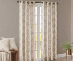 Sereno Fretwork Beige Light-Filtering Grommet Curtain Panel, (84") 15 Sereno Fretwork Beige Light-Filtering Grommet Curtain Panel, (84") -Cheap Home Store 810518024 810518025 810518026 1 1