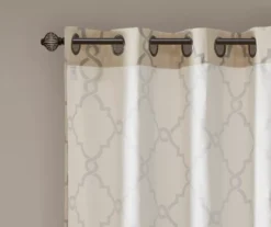 Sereno Fretwork Beige Light-Filtering Grommet Curtain Panel, (84") 18 Sereno Fretwork Beige Light-Filtering Grommet Curtain Panel, (84") -Cheap Home Store 810518024 810518025 810518026 4 1