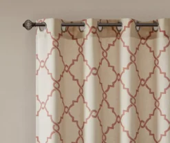 Sereno Fretwork Beige & Spice Light-Filtering Grommet Curtain Panel, (95") -Cheap Home Store 810518031 810518032 810518034 3 1