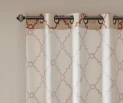 Sereno Fretwork Beige & Spice Light-Filtering Grommet Curtain Panel, (95") -Cheap Home Store 810518031 810518032 810518034 4 1