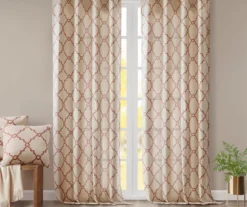 Sereno Fretwork Beige & Spice Light-Filtering Grommet Curtain Panel, (84") -Cheap Home Store 810518031 810518032 810518034 7