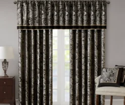 Valerie Black Light-Filtering Rod Pocket Curtain Panel Pair, (84") -Cheap Home Store 810518076 810518077 9
