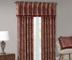 Valerie Burgundy Light-Filtering Rod Pocket Curtain Panel Pair, (95") -Cheap Home Store 810518081 810518082 10 1