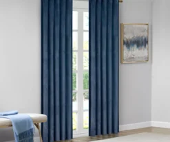 Bryce Velvet Navy Room-Darkening Rod Pocket Curtain Panel Pair, (63") 12 Bryce Velvet Navy Room-Darkening Rod Pocket Curtain Panel Pair, (63") -Cheap Home Store 810518085 810518086 810518087 1