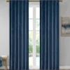 Bryce Velvet Navy Room-Darkening Rod Pocket Curtain Panel Pair, (63") -Cheap Home Store 810518085 810518086 810518087