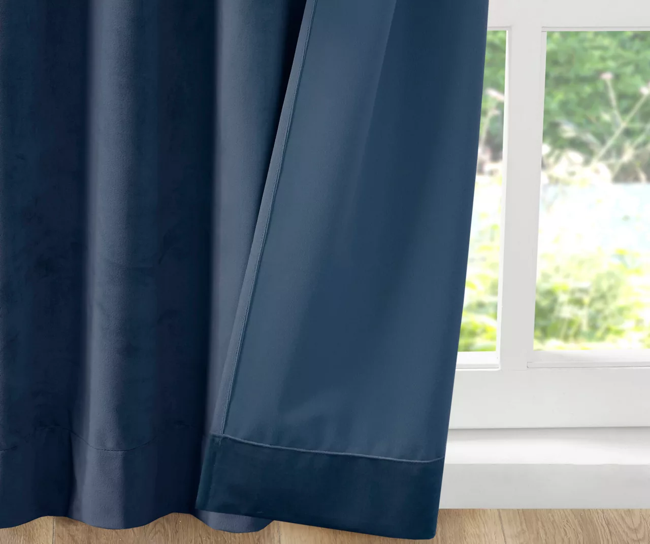 Bryce Velvet Navy Room-Darkening Rod Pocket Curtain Panel Pair, (63") 9 Bryce Velvet Navy Room-Darkening Rod Pocket Curtain Panel Pair, (63") - Image 7