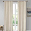 Bryce Velvet Ivory Room-Darkening Rod Pocket Curtain Panel Pair, (84") -Cheap Home Store 810518129 810518106 810518083