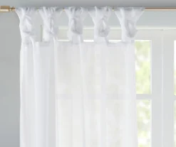 Persis White Voile Sheer Twisted Tab Curtain Panel Pair, (63") -Cheap Home Store 810518137 810518138 810518139 3 2