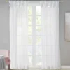 Persis White Voile Sheer Twisted Tab Curtain Panel Pair, (84") -Cheap Home Store 810518137 810518138 810518139 8