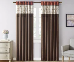 Monroe Embroidered Light-Filtering Rod Pocket Curtain Panel, (84") -Cheap Home Store 810518153