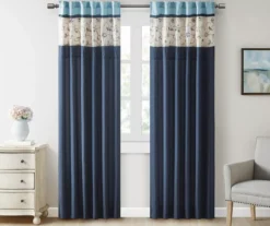Monroe Embroidered Light-Filtering Rod Pocket Curtain Panel, (84") -Cheap Home Store 810518175