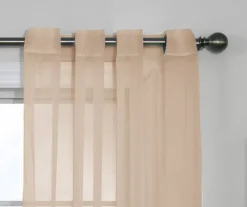 Curtain Fresh Latte Sheer Grommet Curtain Panel, (84") -Cheap Home Store 810519496 810519498 810519495 810519546 810519509 3