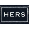 "Hers" Indigo Knitted Bath Rug, (40" X 24") -Cheap Home Store 810521480