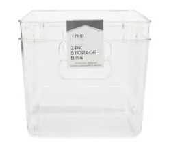 Clear Plastic Storage Bins, 2-Pack