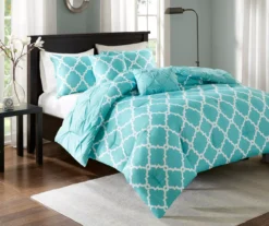 Hayden Aqua Full/Queen Reversible 5-Piece Comforter Set