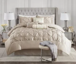 Piedmont Taupe Tufted Queen 7-Piece Comforter Set