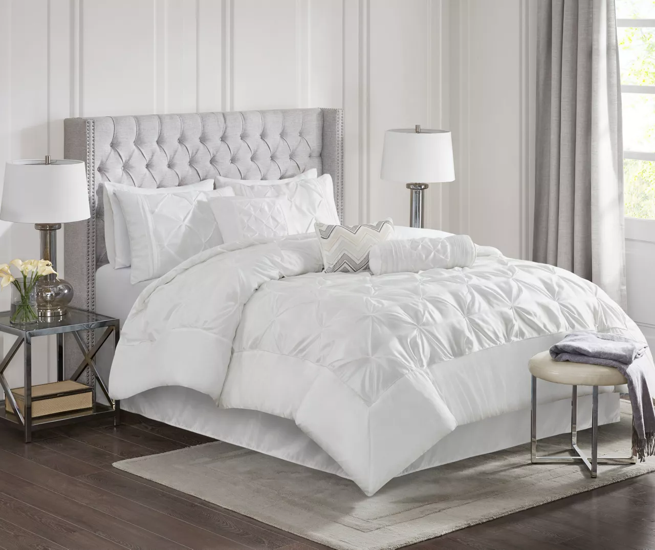 Piedmont White Tufted Full 7-Piece Comforter Set 4 Piedmont White Tufted Full 7-Piece Comforter Set - Image 2