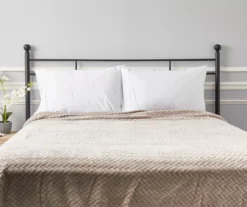 Tan Jacquard Supreme Velvet King Blanket -Cheap Home Store 810531017 810617578 5