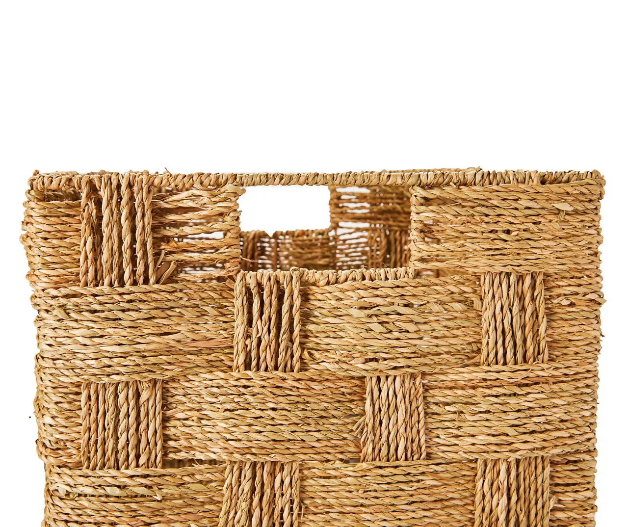 Natural Brown Seagrass Woven Storage Bin, (14.5") 5 Natural Brown Seagrass Woven Storage Bin, (14.5") - Image 3