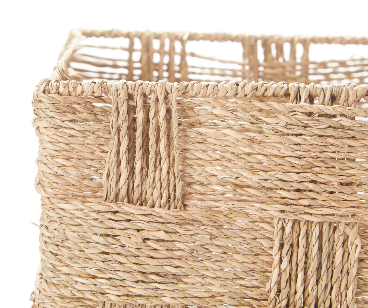 Natural Brown Seagrass Woven Storage Bin, (14.5") 7 Natural Brown Seagrass Woven Storage Bin, (14.5") - Image 5
