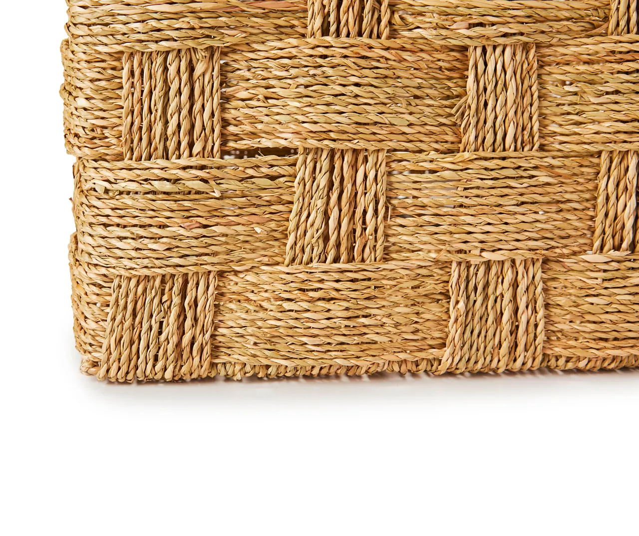 Natural Brown Seagrass Woven Storage Bin, (14.5") 6 Natural Brown Seagrass Woven Storage Bin, (14.5") - Image 4