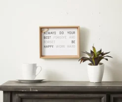 "Always Do Your Best" White Framed Plaque With Wood Beads Accent -Cheap Home Store 810534097 2
