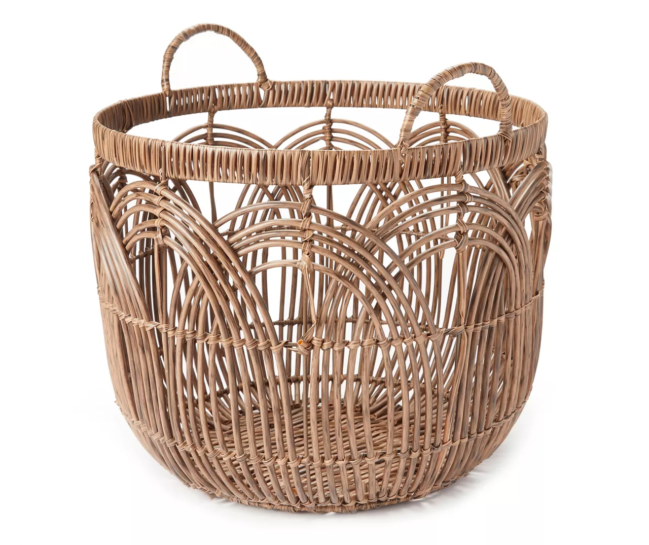 Brown Woven Round Paper & Resin Basket 3 Brown Woven Round Paper & Resin Basket
