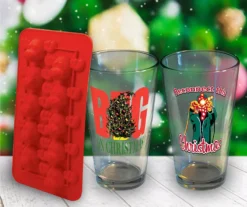 National Lampoon's Christmas Vacation 3-Piece Pint Glass & Ice Cube Tray Set -Cheap Home Store 810536872 6