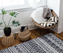 My Magic Carpet Chelsea Aztec Dark Gray Washable Area Rug -Cheap Home Store 810537767 2