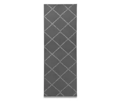 My Magic Carpet Medina Moroccan Diamond Gray Washable Runner, (2'6" X 7')